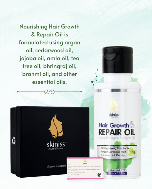 Argan Hair Growth Repair Oil with Bhringraj + Brahmi+ Jojoba + Amla Extract - 100ml